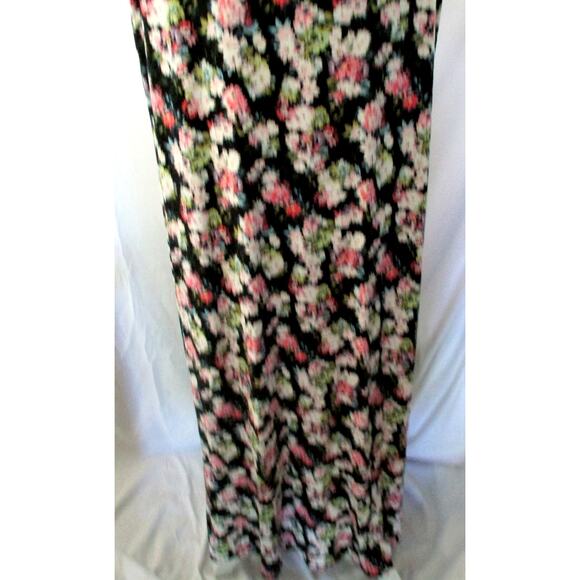J. Jill Wearever Collection Women's Black Floral Sleeveless Stretch Maxi Dress L - Picture 7 of 10